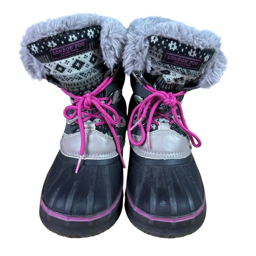 EUC LONDON FOG Big Girls Tottenham Cold Weather Snow Boot Sz 4
